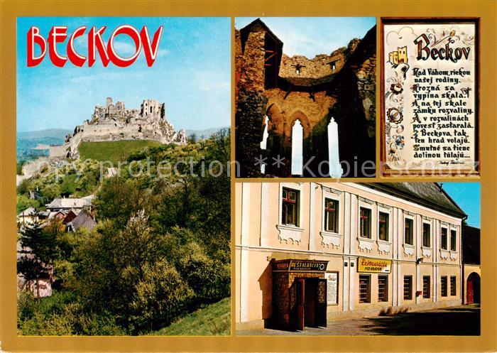 Beckov Slovakia Zrucaniny hradu Goticka kaplnka hradu Restauracia pod hradom
