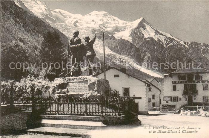 Chamonix 74 Haute-Savoie Monument de Saussure et le Mont Blanc
