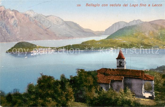 Bellagio Lago di Como IT con veduta del Lago fino a Lecco