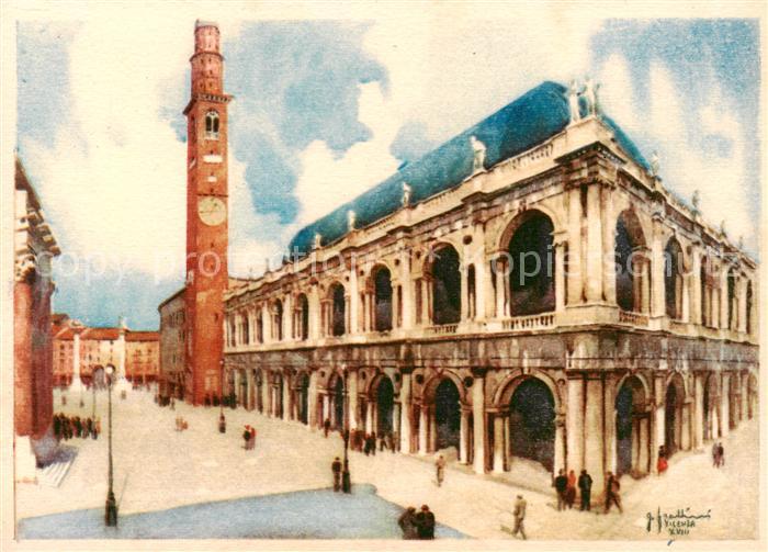 Vicenza IT La Piazza dei Signori con la Basilica di Andrea Palladio e la Torre c