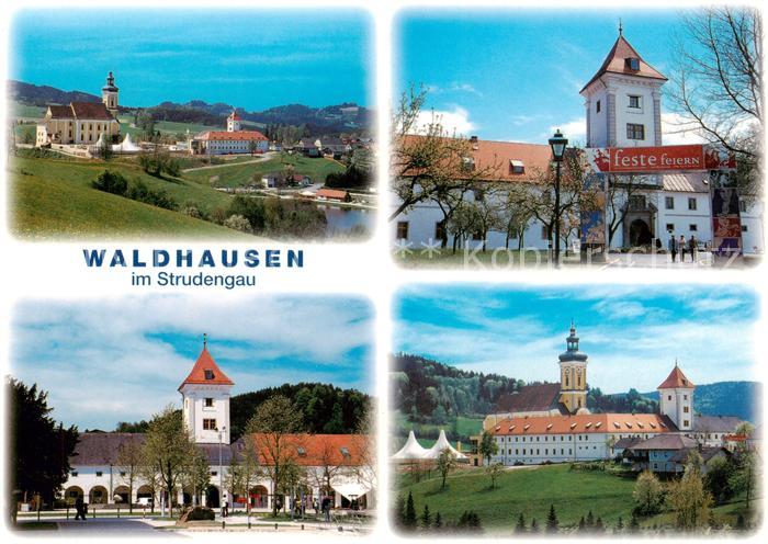 Waldhausen Strudengau Panorama Markt und Schlossberg mit barocker Kirche