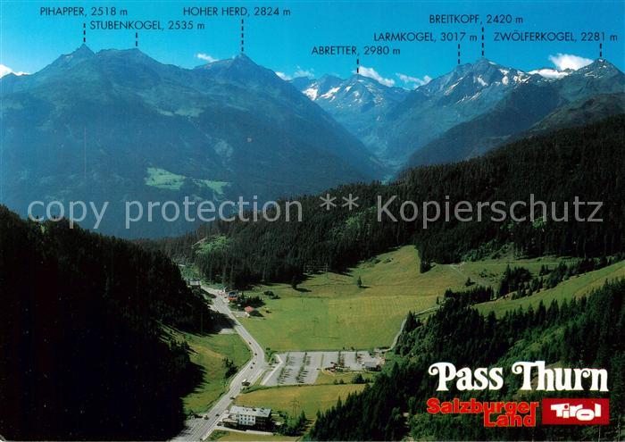 Pass Thurn Fliegeraufnahme mit Kitzbueheler Alpen