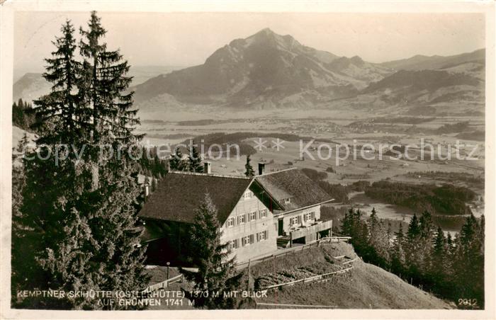 Fischen Allgaeu Kemptner Skihuette mit Gruentenblick