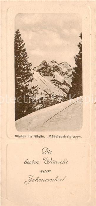 Allgaeu Region Winterpanorama mit Maedelgabelgruppe