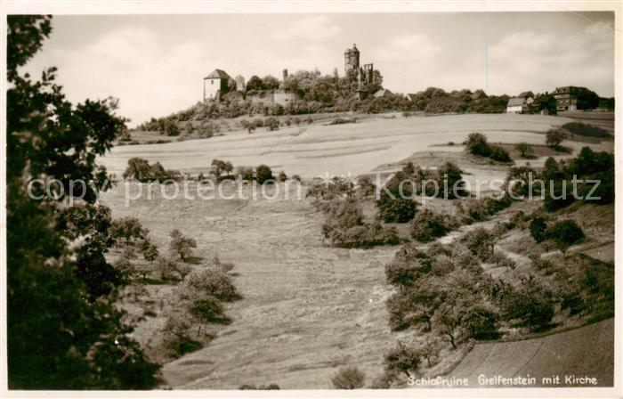 Burg Greifenstein Westerwald Schlossruine mit Kirche
