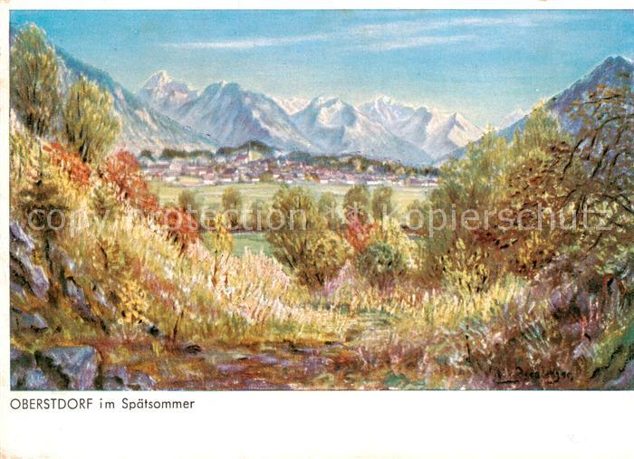 Oberstdorf Panorama im Spaetsommer Kuenstlerkarte