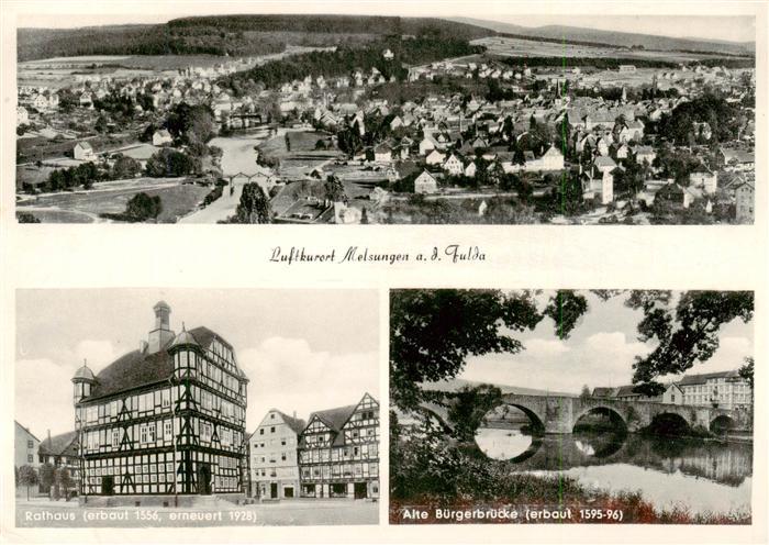 Melsungen Fulda Panorama Rathaus Alte Buergerbruecke