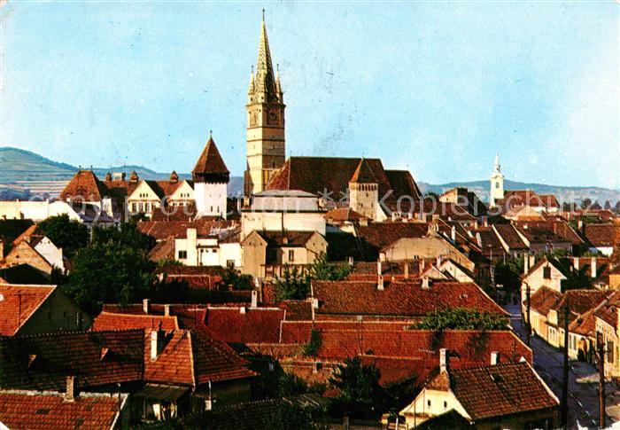 Medias Mediasch SIBIU Hermannstadt RO Stadtblick mit Kirche