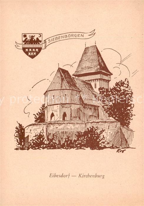 Eibesdorf Siebenbuergen Ighisu-Nou Medias RO Kirchenburg Zeichnung