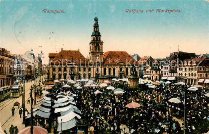 MANNHEIM BW Rathaus und Marktplatz