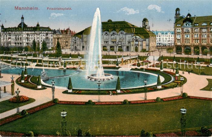 MANNHEIM BW Friedrichsplatz Fontaene Feldpost