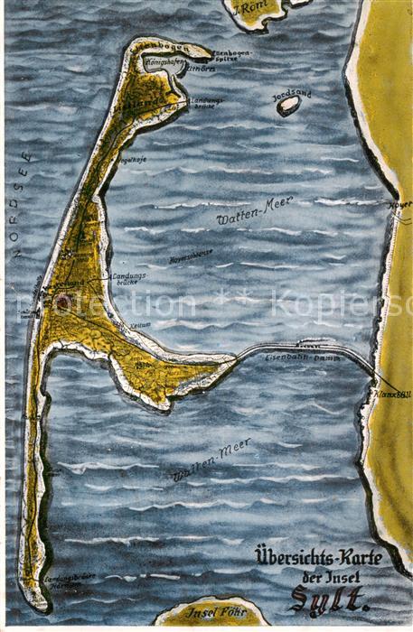 SYLT Insel Schleswig-Holstein uebersichtskarte
