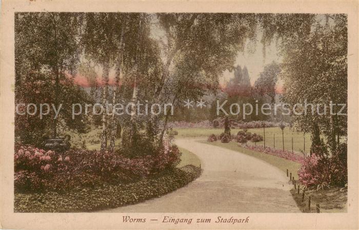 Worms Rhein Eingang zum Stadtpark