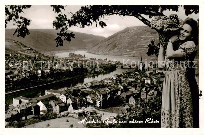 Bingen Rhein Panorama Winzerin