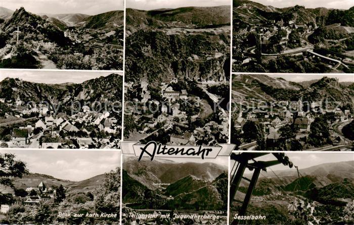 Altenahr Panorama Kath Kirche Jugendherberge Sesselbahn