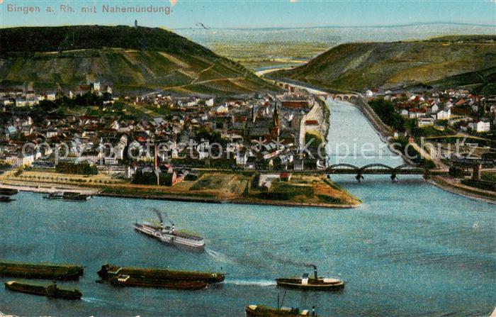 Bingen Rhein mit Nahemuendung
