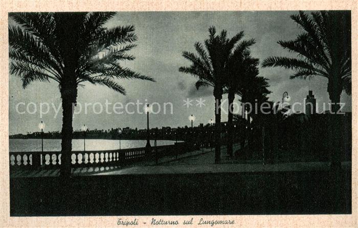 Tripoli   Tripolis Libyen Notturno sul Lungomare
