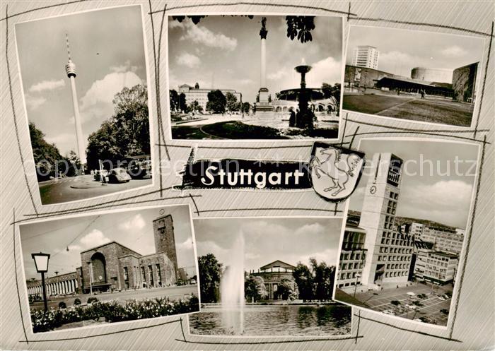 STUTTGART  CITY Fernsehturm Schlossplatz Liederhalle Hauptbahnhof Staatstheater