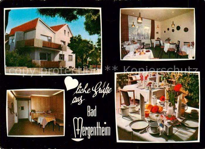 Bad Mergentheim Heidy Hotel garni Gaststube Fruehstuecksraum