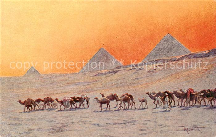 Gize Gizeh Giza Egypt Pyramides Kuenstlerkarte