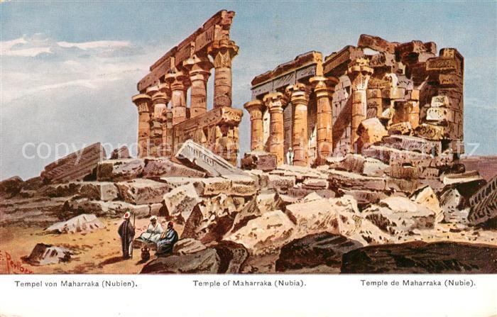 Maharraka Assuan Egypt Tempel Ruinen Kuenstlerkarte Serie 775 aegypten IV No. 21