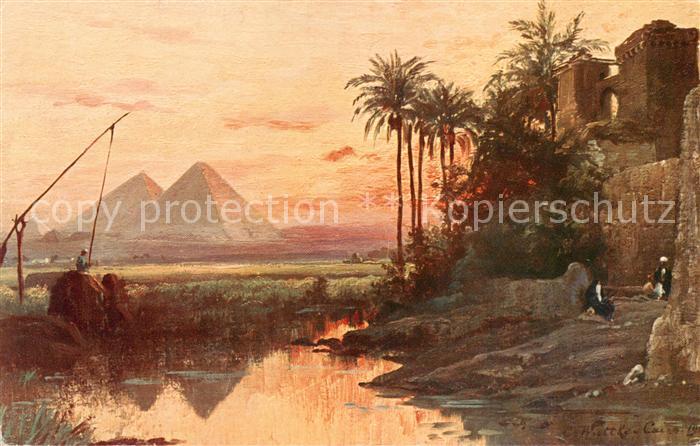 Gizeh Giza Egypt Die Pyramiden von Gizeh C. Wuttke Kuenstlerkarte