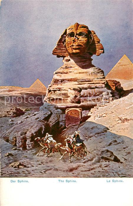 Gizeh Giza Egypt Sphinx Kuenstlerkarte Serie 672 aegypten I No. 1