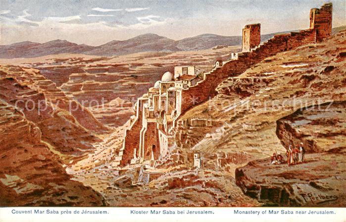 Jerusalem Yerushalayim Kloster Mar Saba Kuenstlerkarte Serie 774 Palaestina No.