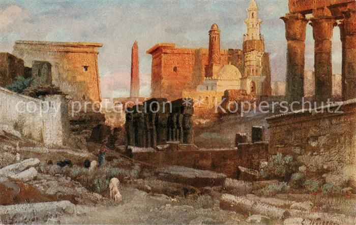 Luxor Louqsor Louksor Egypt Tempel Kuenstlerkarte