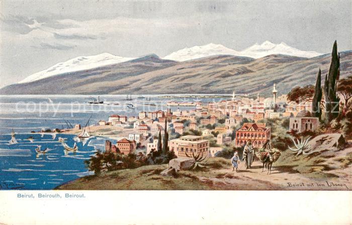Beirut Panorama Kuenstlerkarte Serie 744 Levante No. 24