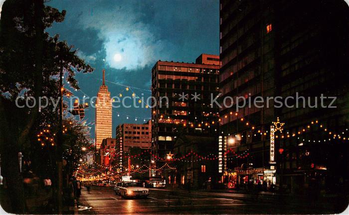 Mexico City D.F. Twilight descends on Avenue Juarez