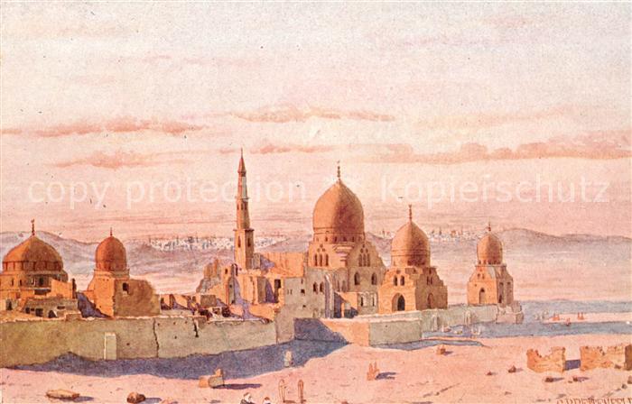 Cairo Egypt Mamelouk tombs Kuenstlerkarte