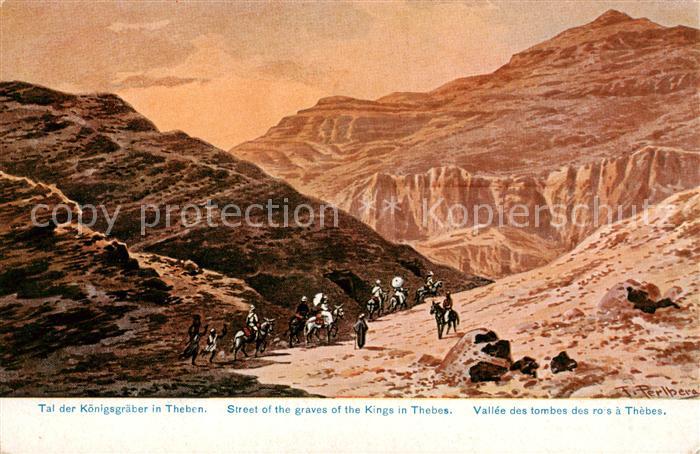 Theben  Egypt Tal der Koenigsgraeber Kuenstlerkarte