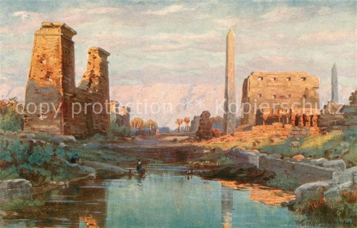 Karnak Egypt Die Ruinen von Karnak und der heilige See
