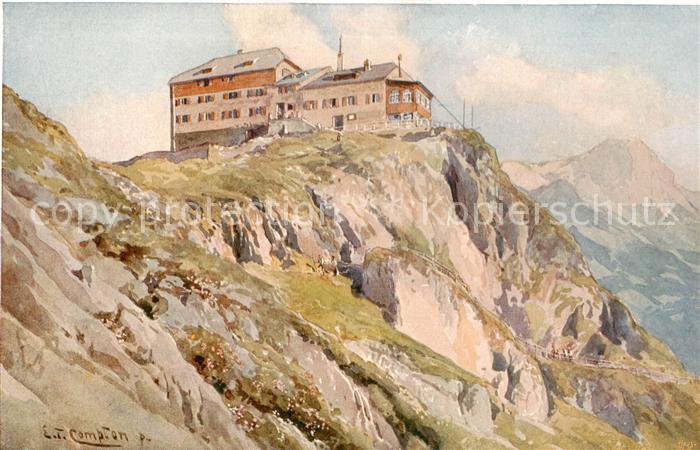 Watzmannhaus Berchtesgaden Ansicht Kuenstlerkarte