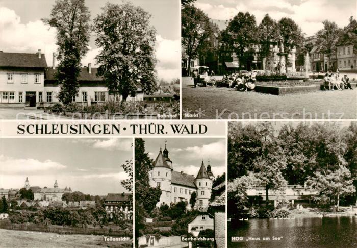 Schleusingen Bahnhof Markt Teilansicht Bertholdsburg HOG Haus am See