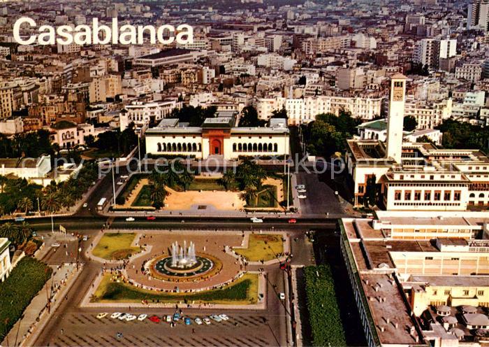 Casablanca Vue aerienne Place des Nations Unies