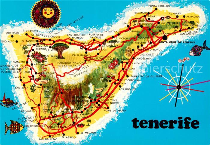 Tenerife Islas Canarias Spanien ES Inselkarte