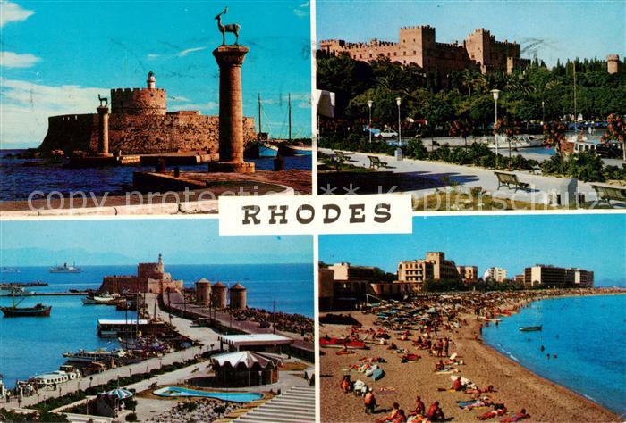 Rhodes Rhodos Greece Festung Schloss Hafen Strand