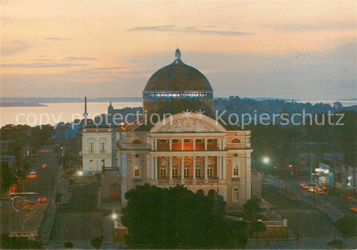 Manaus Brazil Teatro Amazonas Vista Nocturna