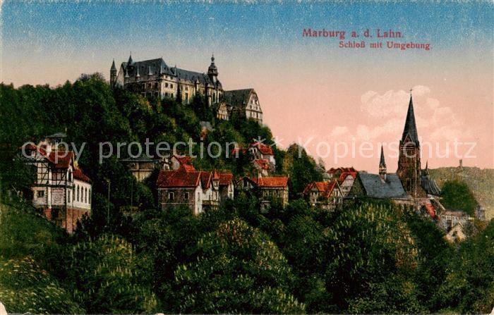 Marburg Lahn Schloss mit Umgebung
