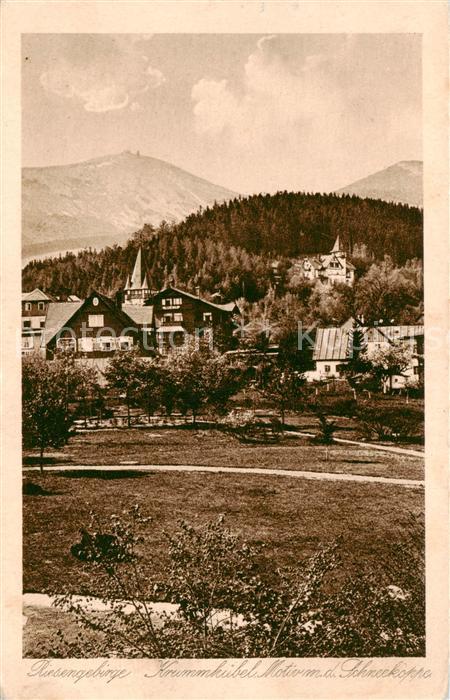 Krummhuebel Karpacz Riesengebirge PL Motiv mit Schneekoppe