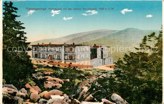 Riesengebirge Krkonose Karkonosze Peterbaude mit der kleinen Sturmhaube
