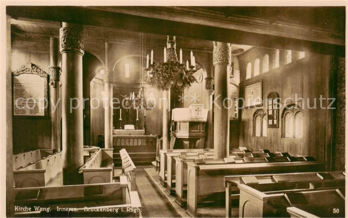 Brueckenberg Krummhuebel Riesengebirge PL Kirche Wang Inneres
