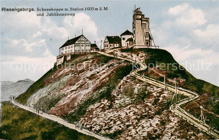 Schneekoppe Snezka CZ Station und Jubilaeumsweg