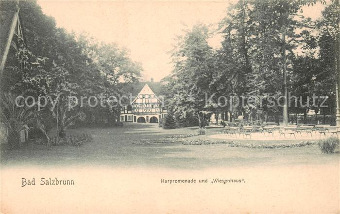 Bad Salzbrunn Szczawno-Zdroj PL Kurpromenade und Wiesenhaus