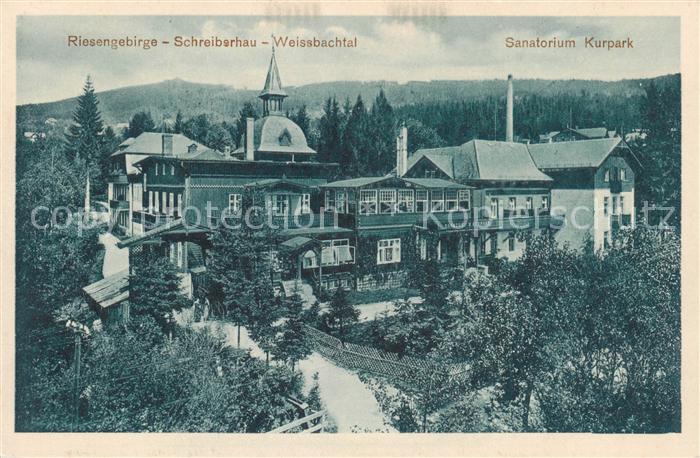 Schreiberhau Szklarska Poreba Riesengebirge PL Weissbachtal Sanatorium Kurpark