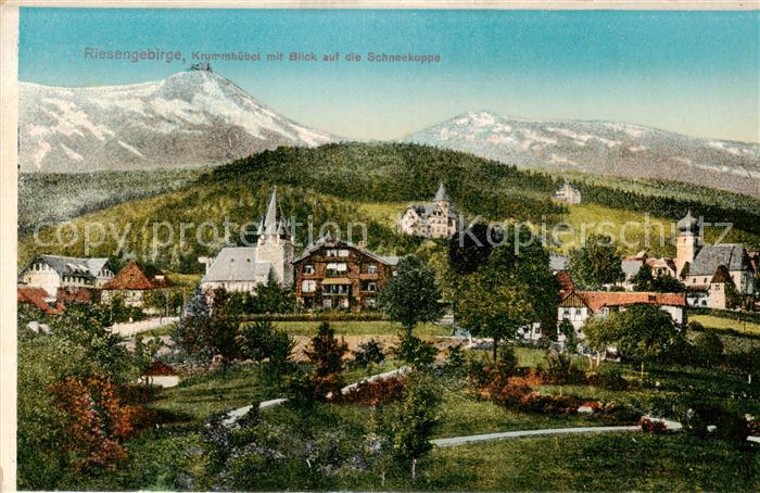 Krummhuebel Karpacz Riesengebirge PL mit Schneekoppe