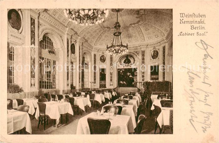 BERLIN CITY Weinstuben Kempinski Cabiner Saal