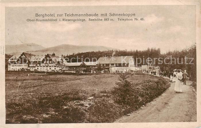 Ober-Krummhuebel Karpacz Riesengebirge PL Berghotel zur Teichmannbaude mit Schne